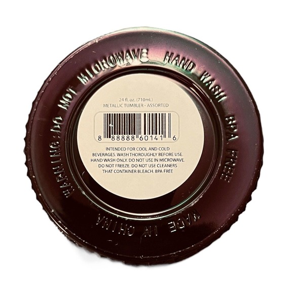 Vessel Tumbler Cold Cup Black Studded Metallic Iridescent Venti 24oz Lid Straw - Picture 7 of 9